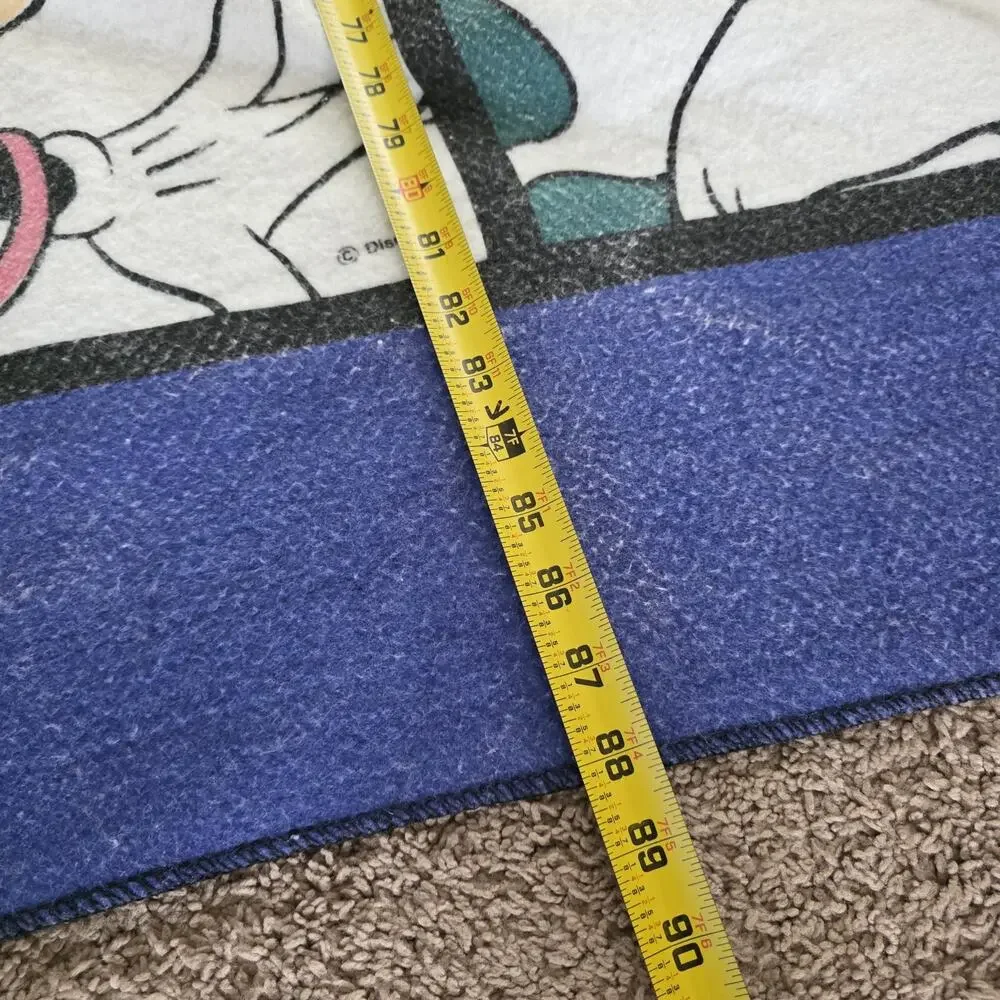 Vintage Disney High Pile Mickey Mouse 70” X 68” Blanket Dundee USA Made Goofy